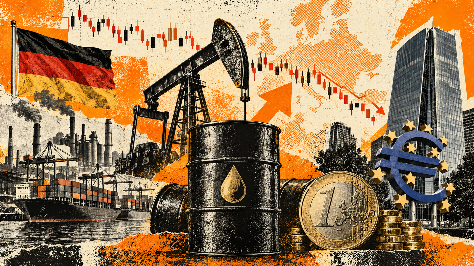 یورپی حصص میں کمی، Brent 98.5 ڈالر پر: کمزور جرمن برآمدات اور ECB کا فیصلہ توجہ کا مرکز