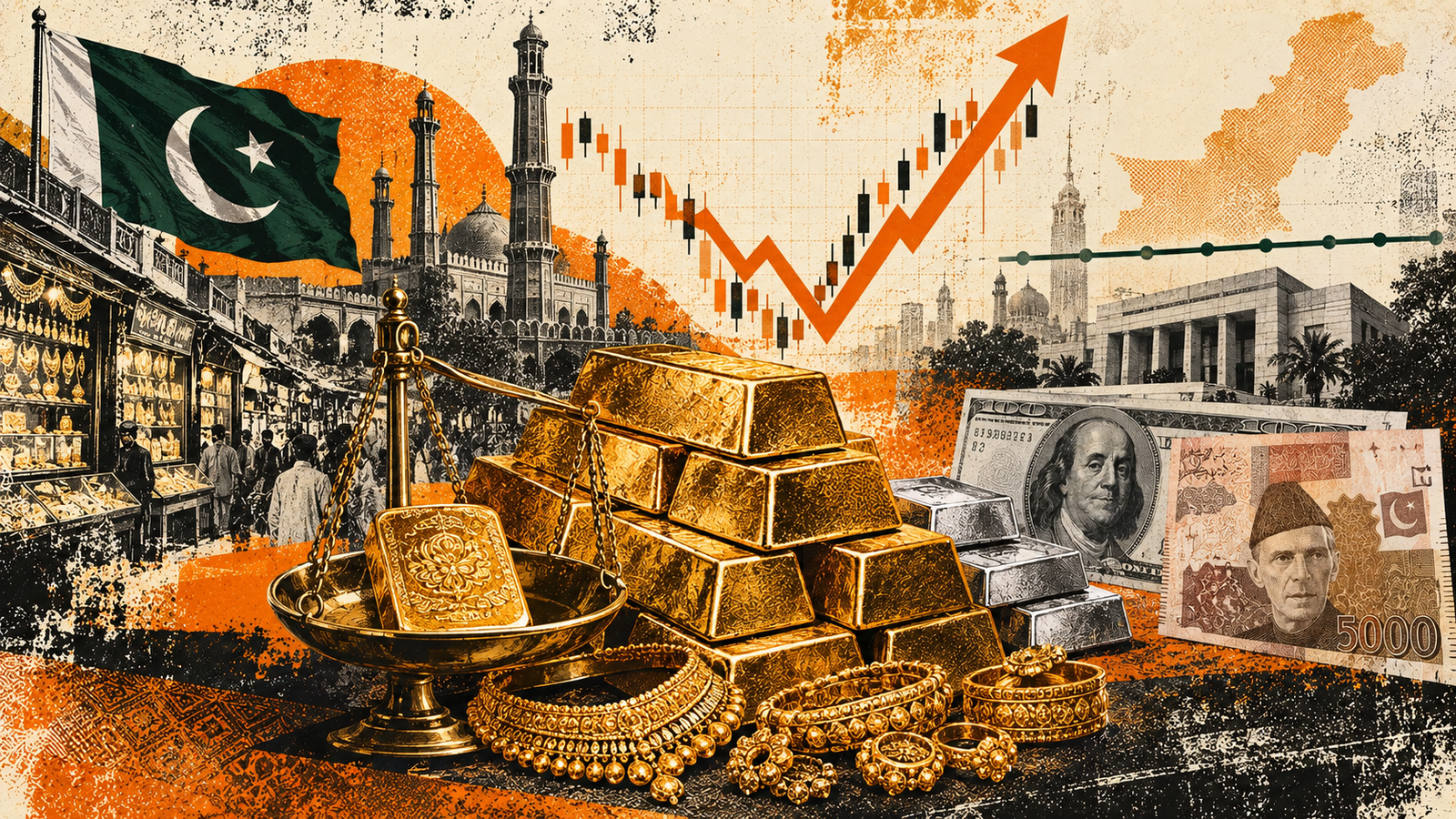 پاکستان میں سونا (Gold/Tola Rate) 6,900 روپے مہنگا، فی تولہ قیمت 460,336 روپے ہوگئی