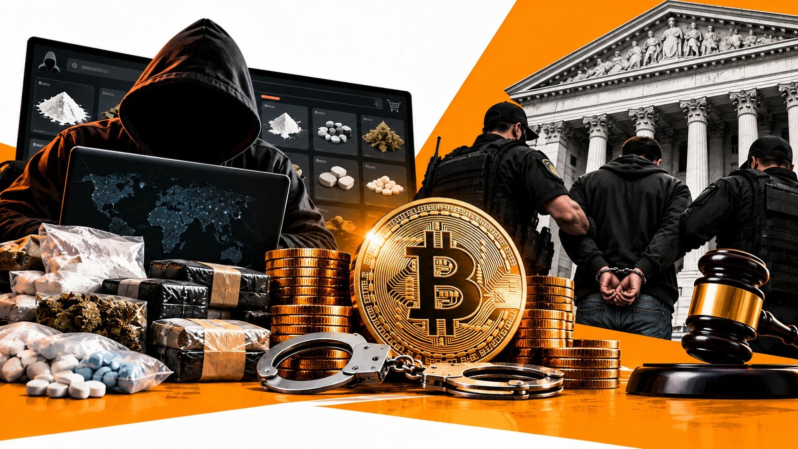 ڈارک ویب  آپریٹرز کو سزائیں اور کرپٹو کرنسی کی  ضبطی