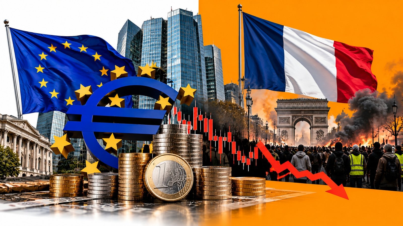فرانس کے مظاہرے اور قرضوں کا  بحران،  اسکول میدان جنگ بن گئے ، EURUSD  کی قدر میں گراوٹ