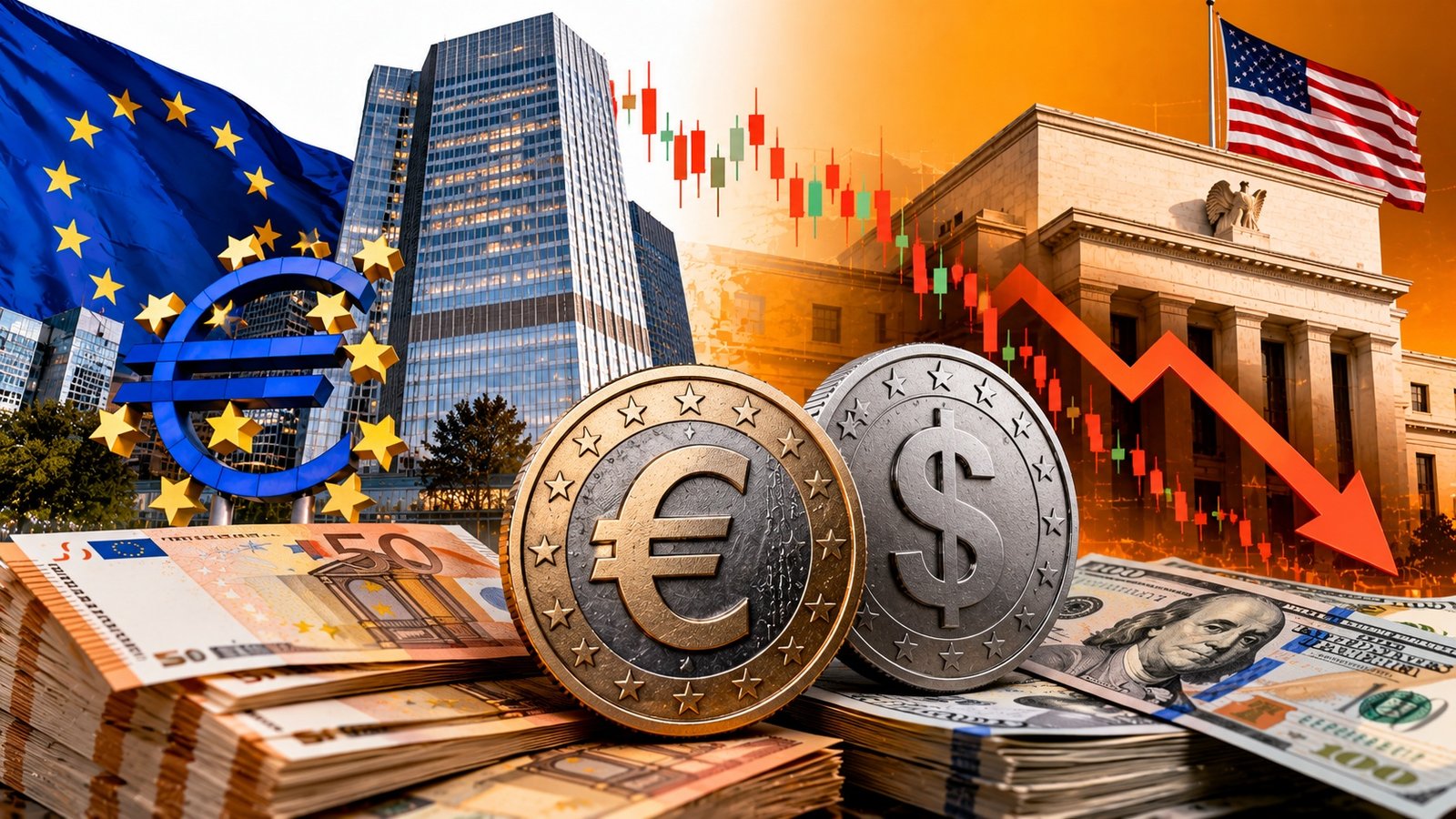 EURUSD  کی قدر  1.1350 سے نیچے گر گئی: امریکی ییلڈز اورECB  کے نرم رویے کا اثر