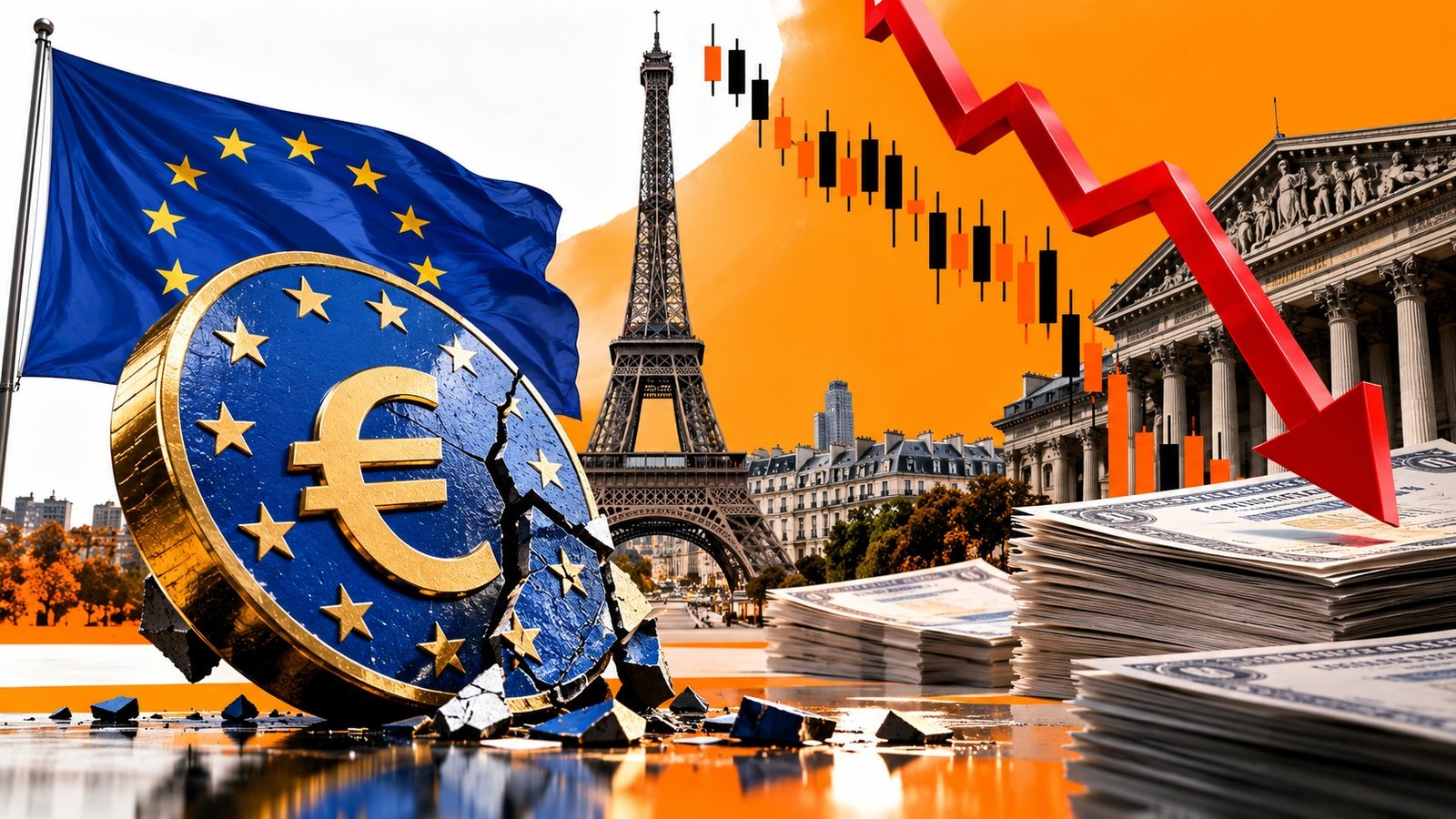 فرنچ بانڈز کی زبردست  فروخت ، یورو کی گراوٹ میں شدت