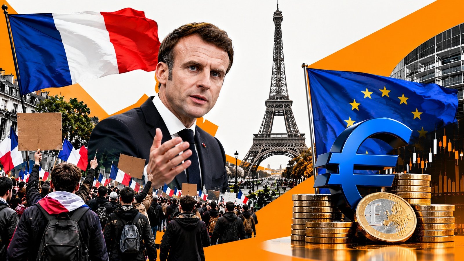 جلتا ہوا پیرس، میکرون کی اپیل اور محدود  رینج میں ٹریڈ کرتا  یورو