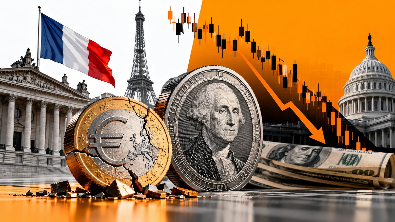 فرانس کے سیاسی بحران اور فیڈ کے محتاط مؤقف کے درمیان EURUSD  دباؤ کا شکار