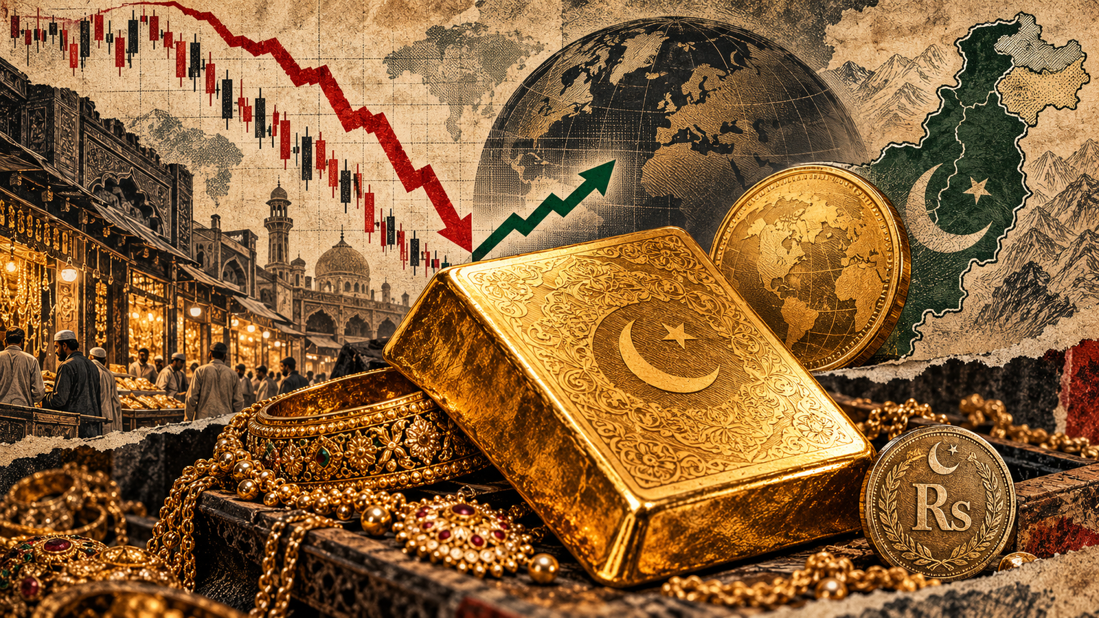 پاکستان میں سونا 2,000 روپے مہنگا، فی تولہ قیمت 440,636 روپے ہوگئی