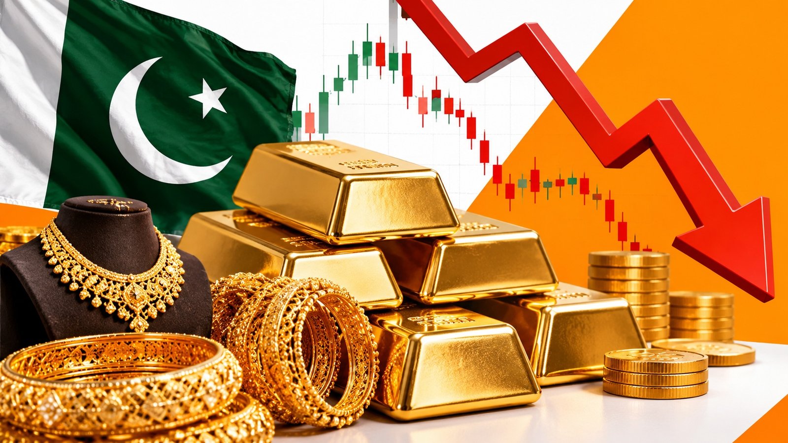 پاکستان میں فی تولہ  سونا 7 ہزار روپے سستا،  عالمی مارکیٹس کے اثرات