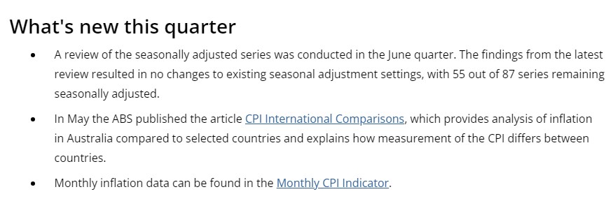 Australian CPI Report ریلیز