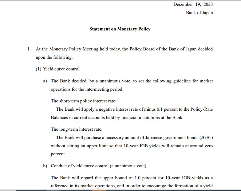USDJPY میں ایک فیصد سے زاید بحالی ، BOJ Monetary Policy بغیر کسی تبدیلی کے برقرار 