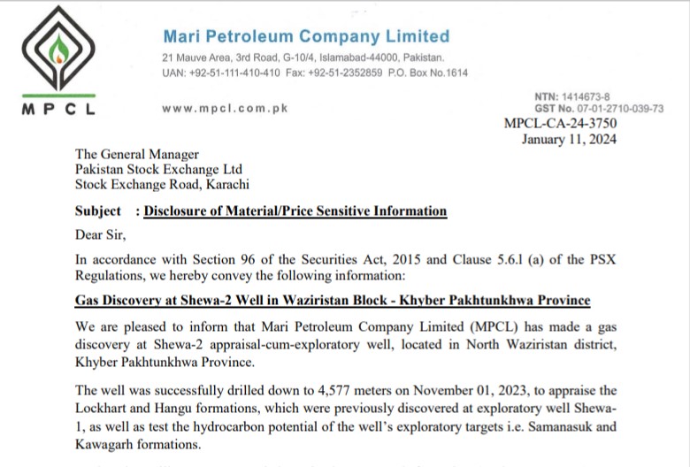 Mari Petroleum Notification in PSX