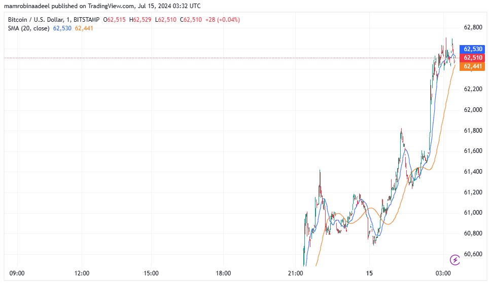 Bitcoin Price after assassination attempt on Donald Trump