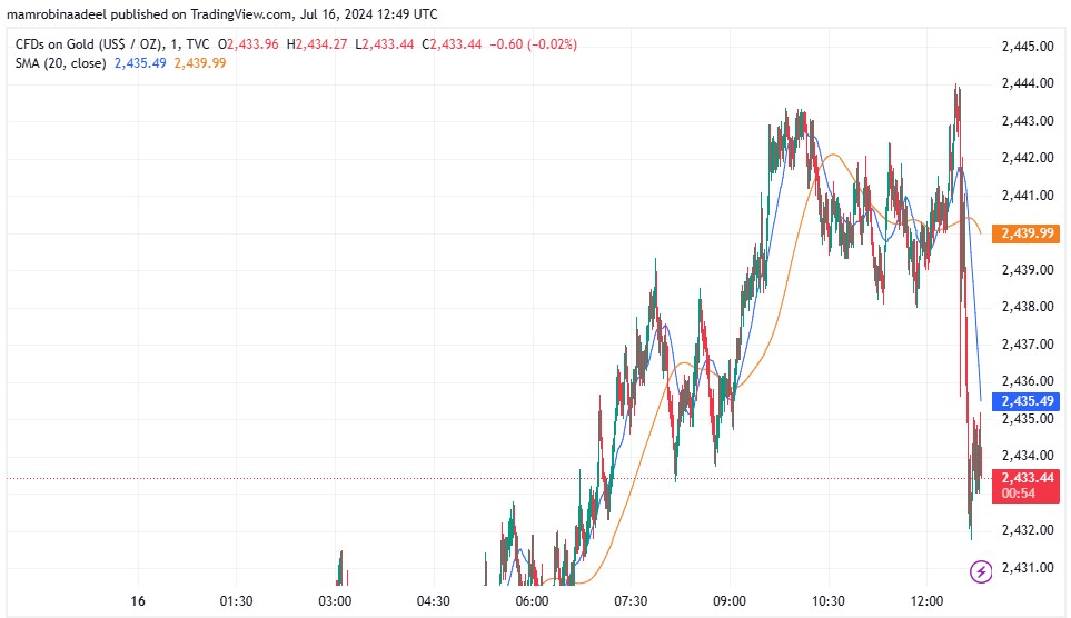 Gold Price میں مندی ، توقعات سے منفی US Retail Sales Report ریلیز. 