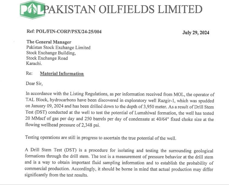 POL کی شیئر پرائس مستحکم ، KPK میں Crude Oil کے نئے ذخائر دریافت. 