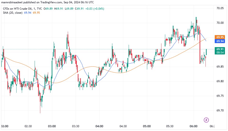 WTI Crude Oil 4th September 2024