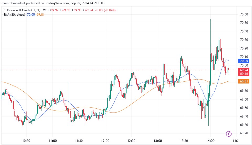 WTI Crude Oil 5th September 2024