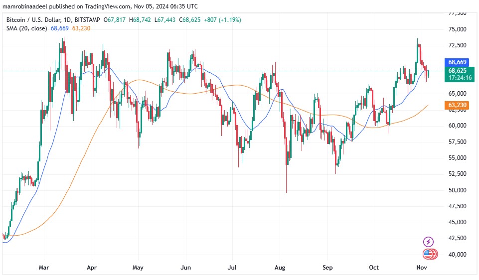 Bitcoin Price as on 5th November 2024