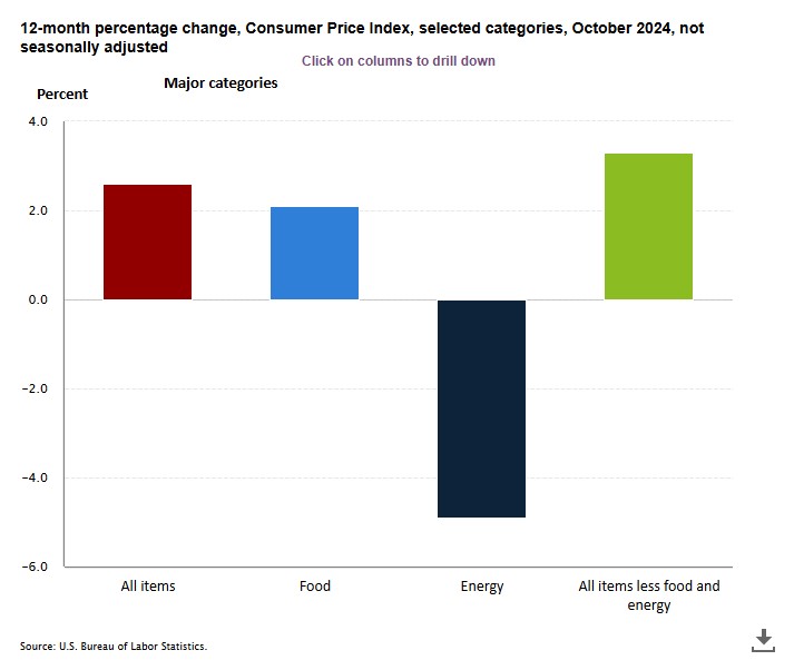 US CPI Analysis, till October 2024.