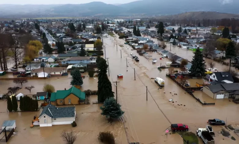 A satellite view of widespread flooding in Pakistan