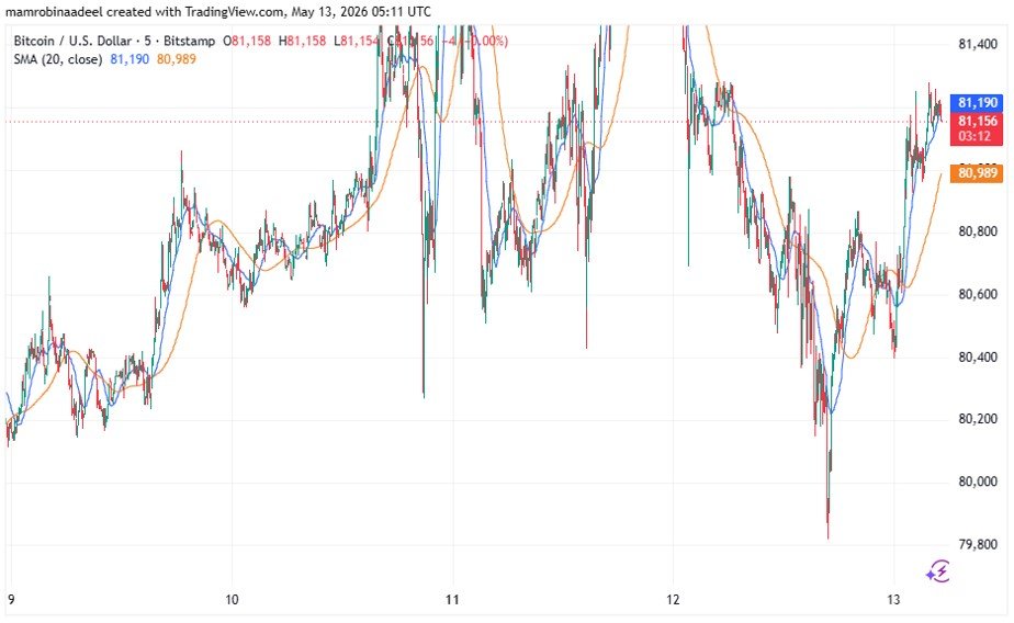 Bitcoin Price as on 13th May 2026 after US CPI Report released